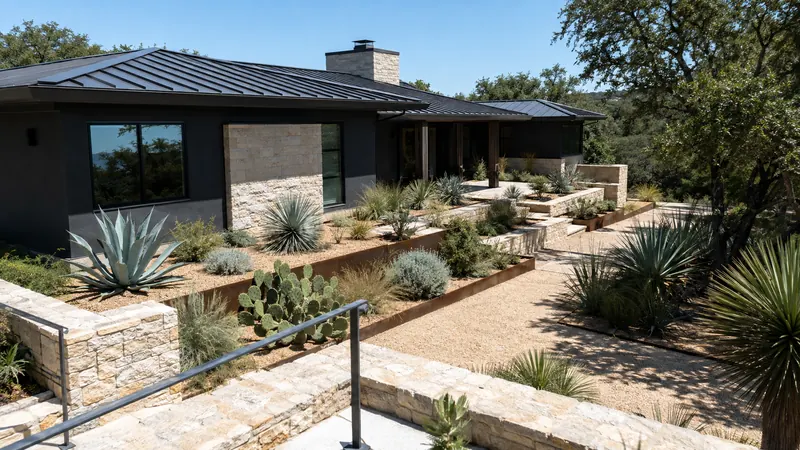 Native Texas planting bed in Spring Branch, TX by CJK Landscaping