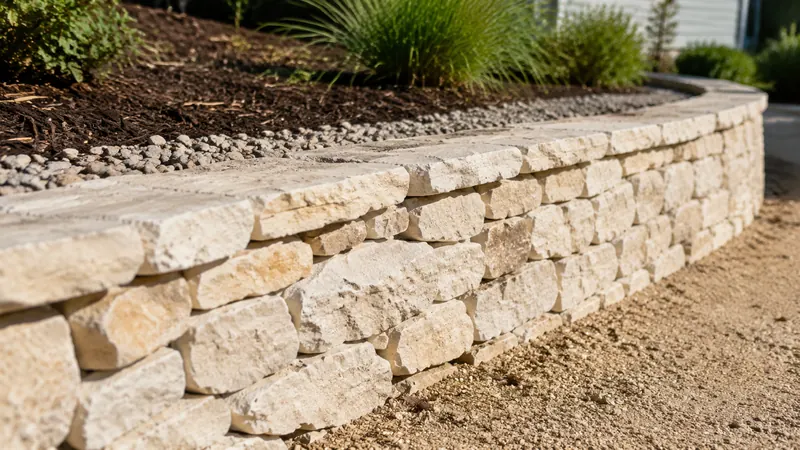 Limestone retaining wall in Spring Branch, TX by CJK Landscaping